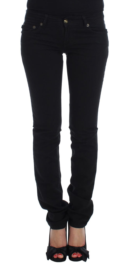 Jeans skinny slim fit in cotone elasticizzato nero