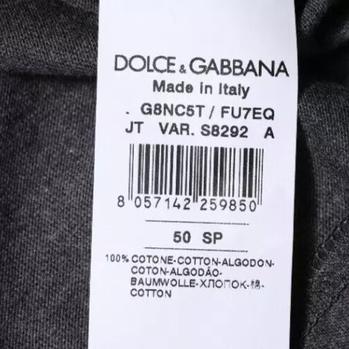 Dolce & Gabbana – T-Shirt mit Rundhalsausschnitt und kurzen Ärmeln in Dunkelgrau