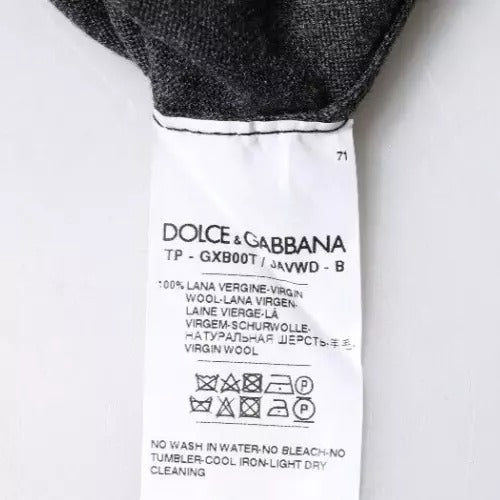 Grauer Rollkragenpullover aus Wollstrick von Dolce & Gabbana