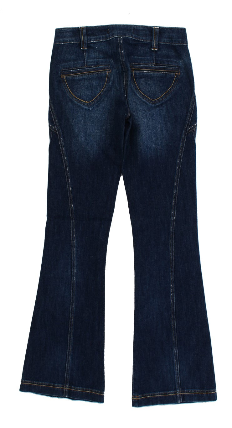 Jeans a vita bassa elasticizzati in cotone blu