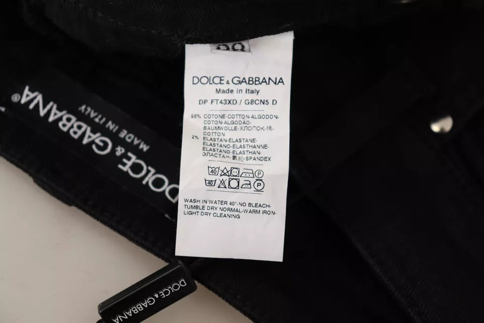 Dolce & Gabbana – Schwarze Skinny-Jeans aus Baumwollstretch