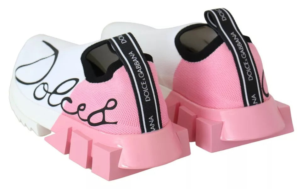 Dolce & Gabbana – Sorrento – Sneaker mit Logo in Rosa und Weiß