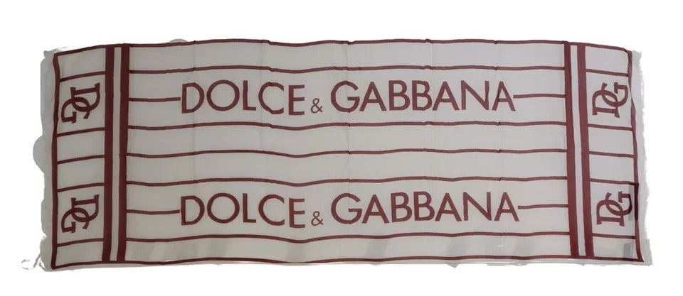 Dolce & Gabbana – Wickelschal aus Modal mit Aufdruck in Weiß und Rot