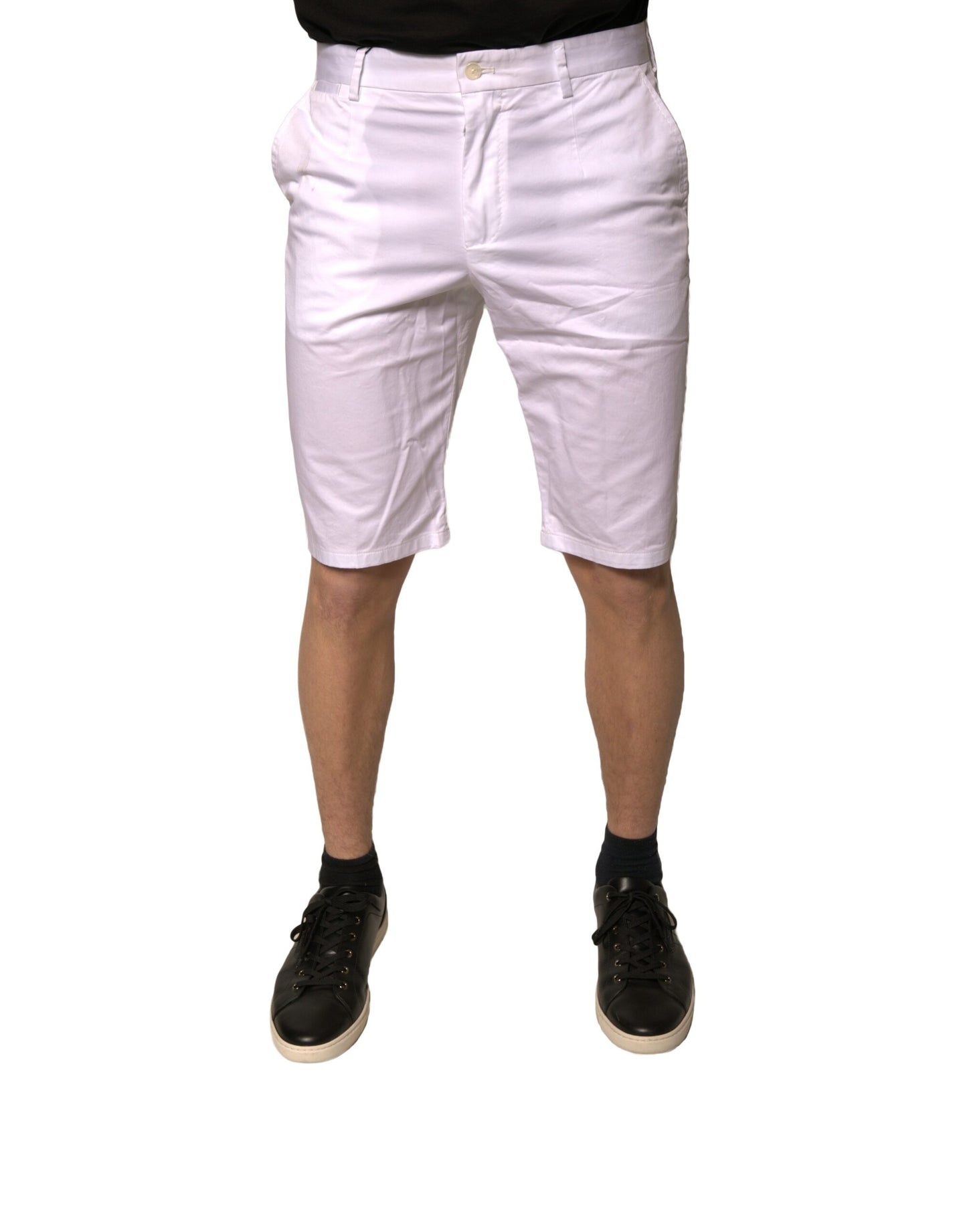 Dolce & Gabbana Weiße Chinos Baumwollstretch-Freizeitshorts