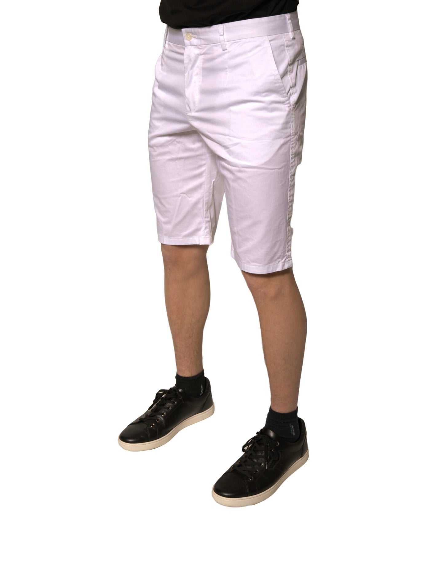 Dolce & Gabbana Weiße Chinos Baumwollstretch-Freizeitshorts