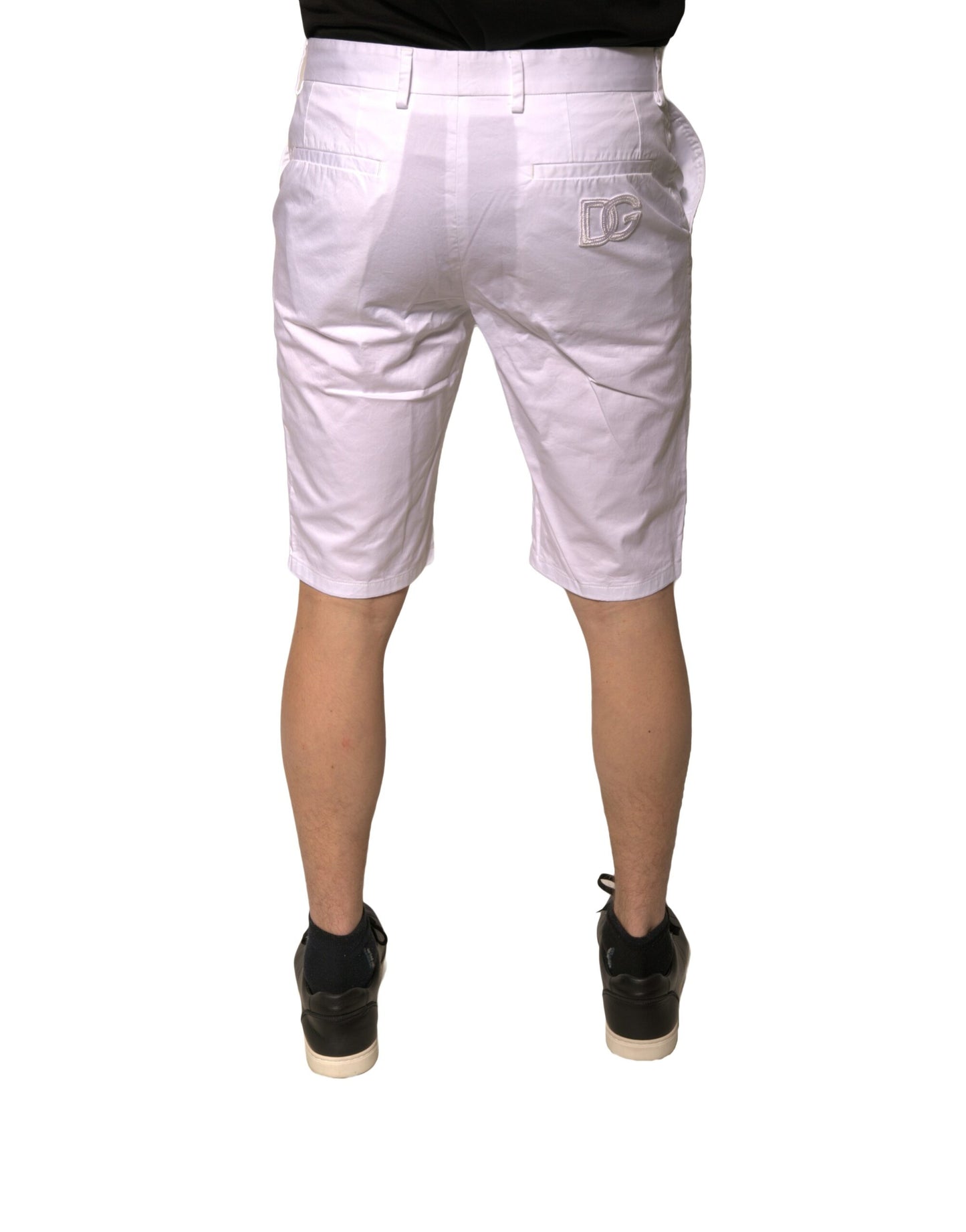 Dolce & Gabbana Weiße Chinos Baumwollstretch-Freizeitshorts