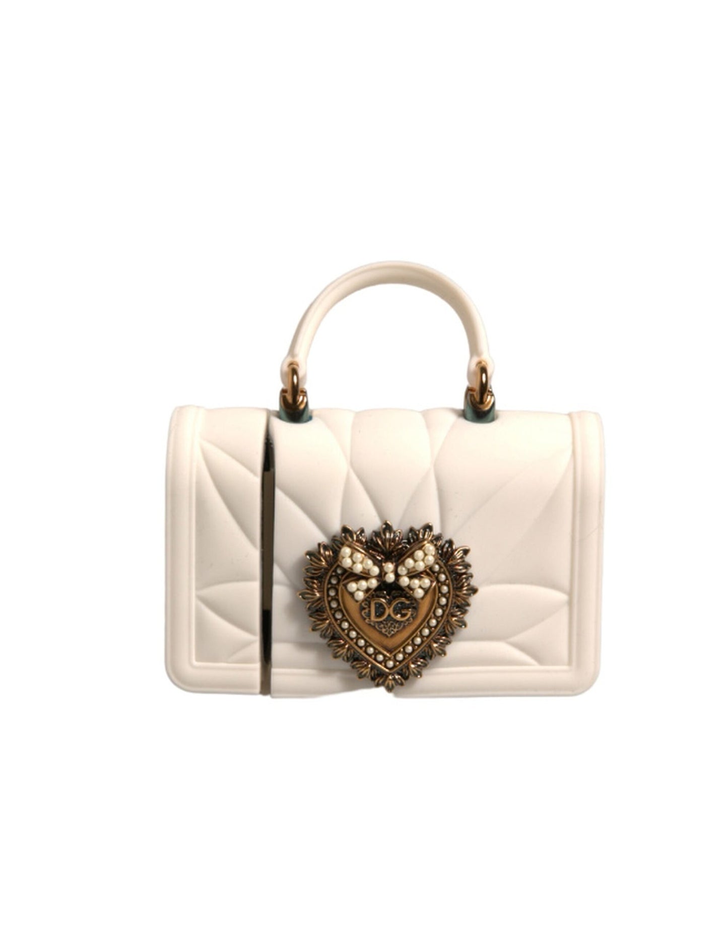 Dolce & Gabbana – Devotion – Herz-Cover aus Silikon, weiß, Handtasche, Airpod-Hülle