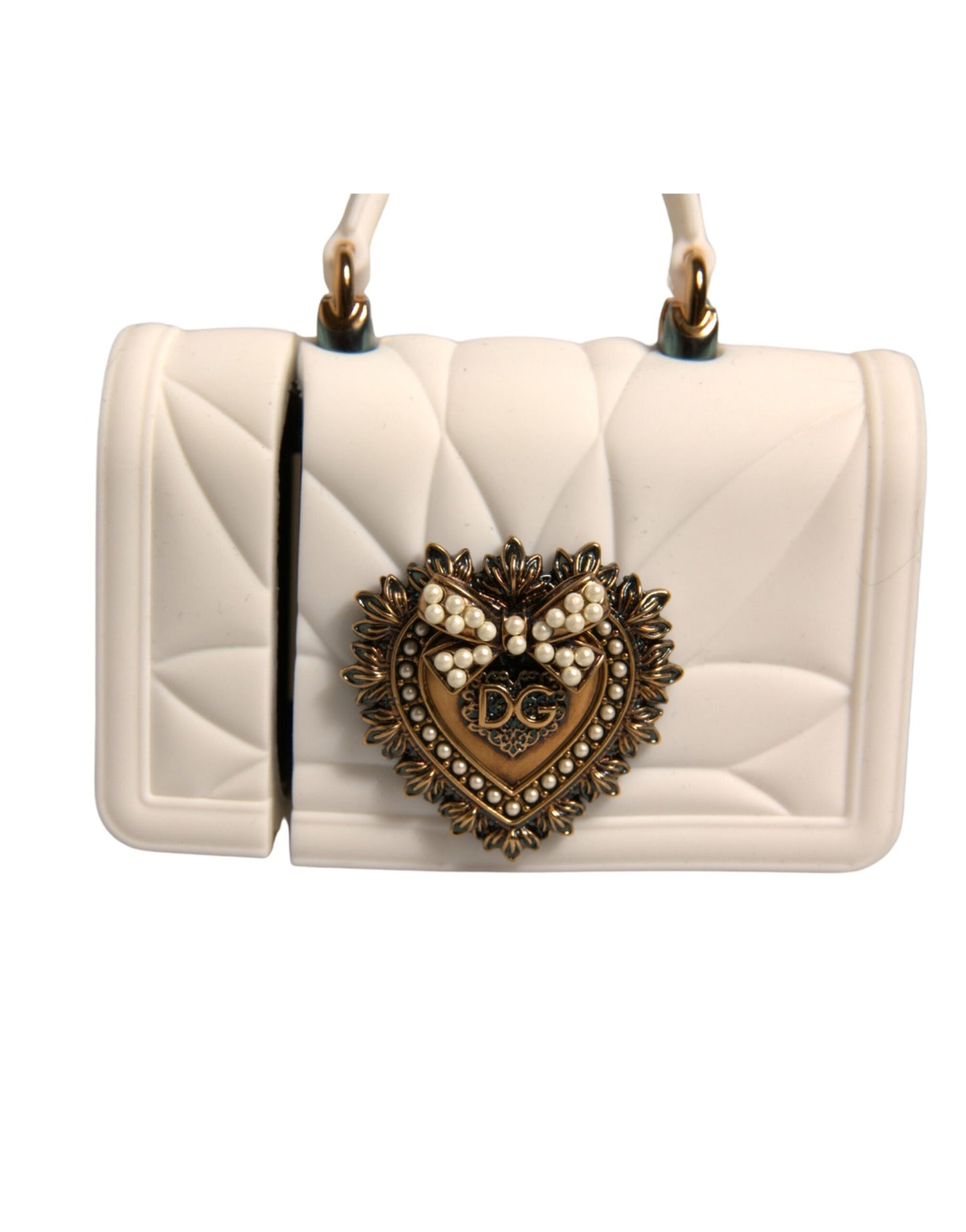 Dolce & Gabbana – Devotion – Herz-Cover aus Silikon, weiß, Handtasche, Airpod-Hülle