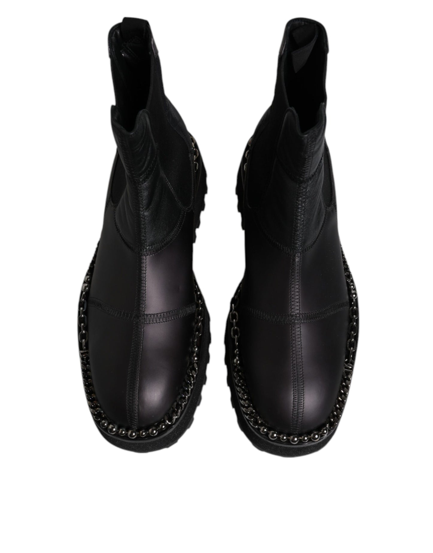 Dolce & Gabbana – Schwarze Chelsea-Stiefel aus Leder