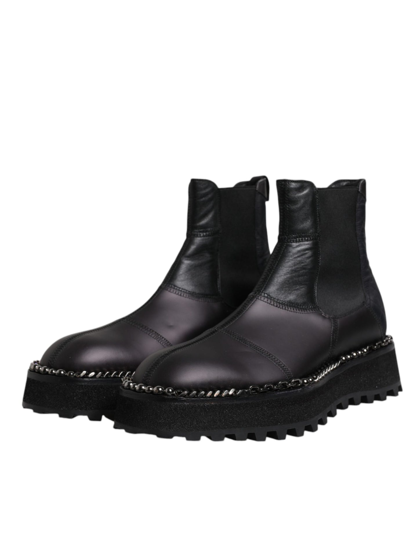 Dolce & Gabbana – Schwarze Chelsea-Stiefel aus Leder
