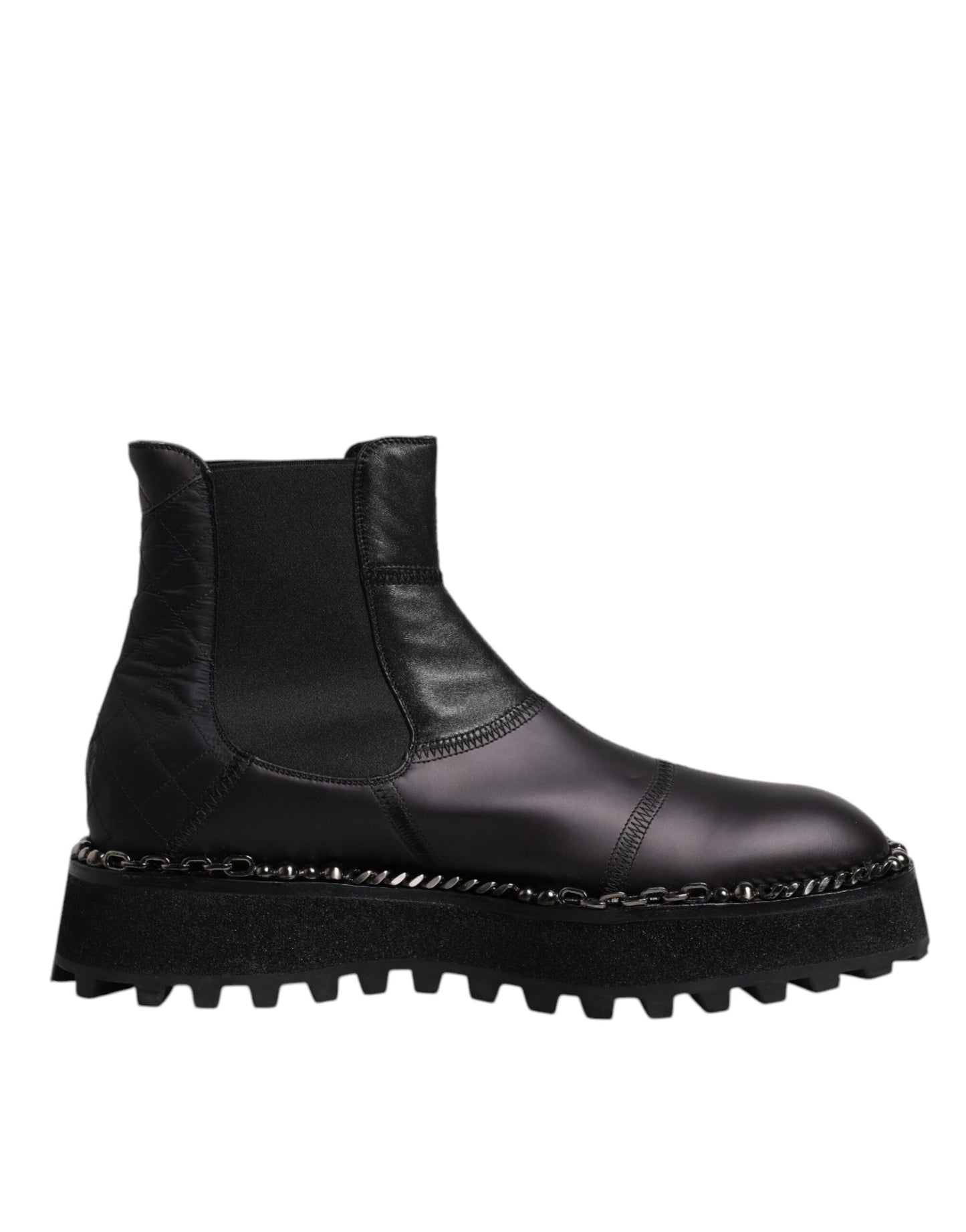 Dolce & Gabbana – Schwarze Chelsea-Stiefel aus Leder