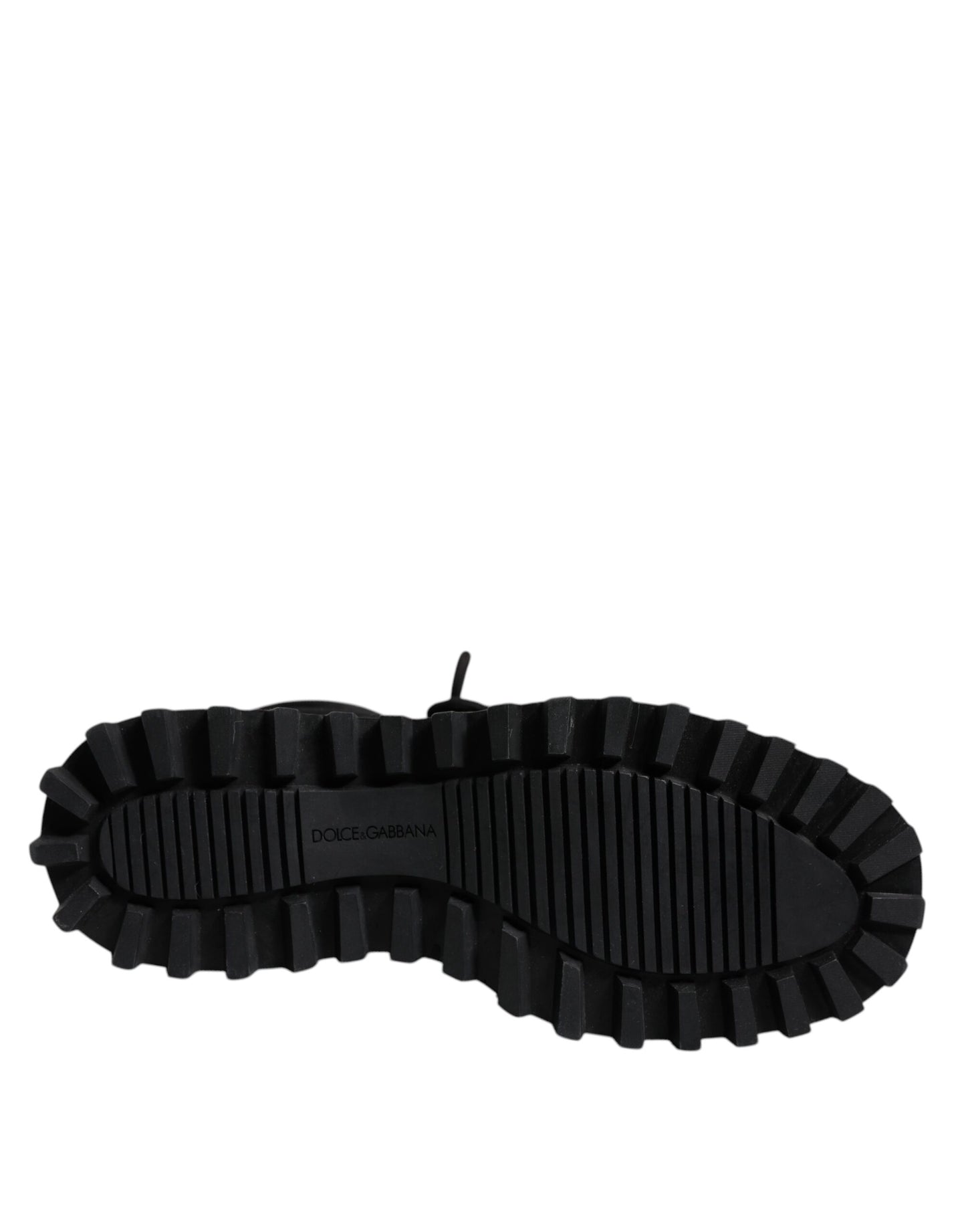 Dolce & Gabbana – Schwarze, gepolsterte Schnürstiefel mit halbhohem Schaft