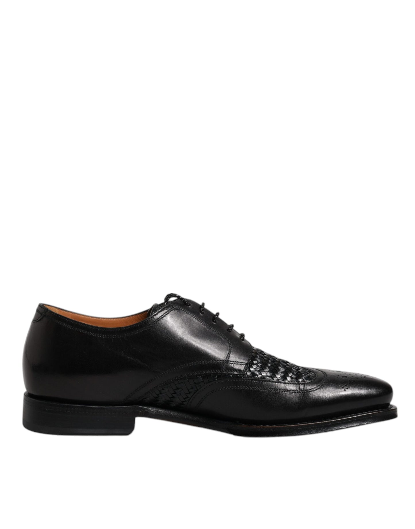 Dolce & Gabbana – Derby-Schuhe aus schwarzem Leder mit Flügelkappe und Schnürung für formelle Anlässe