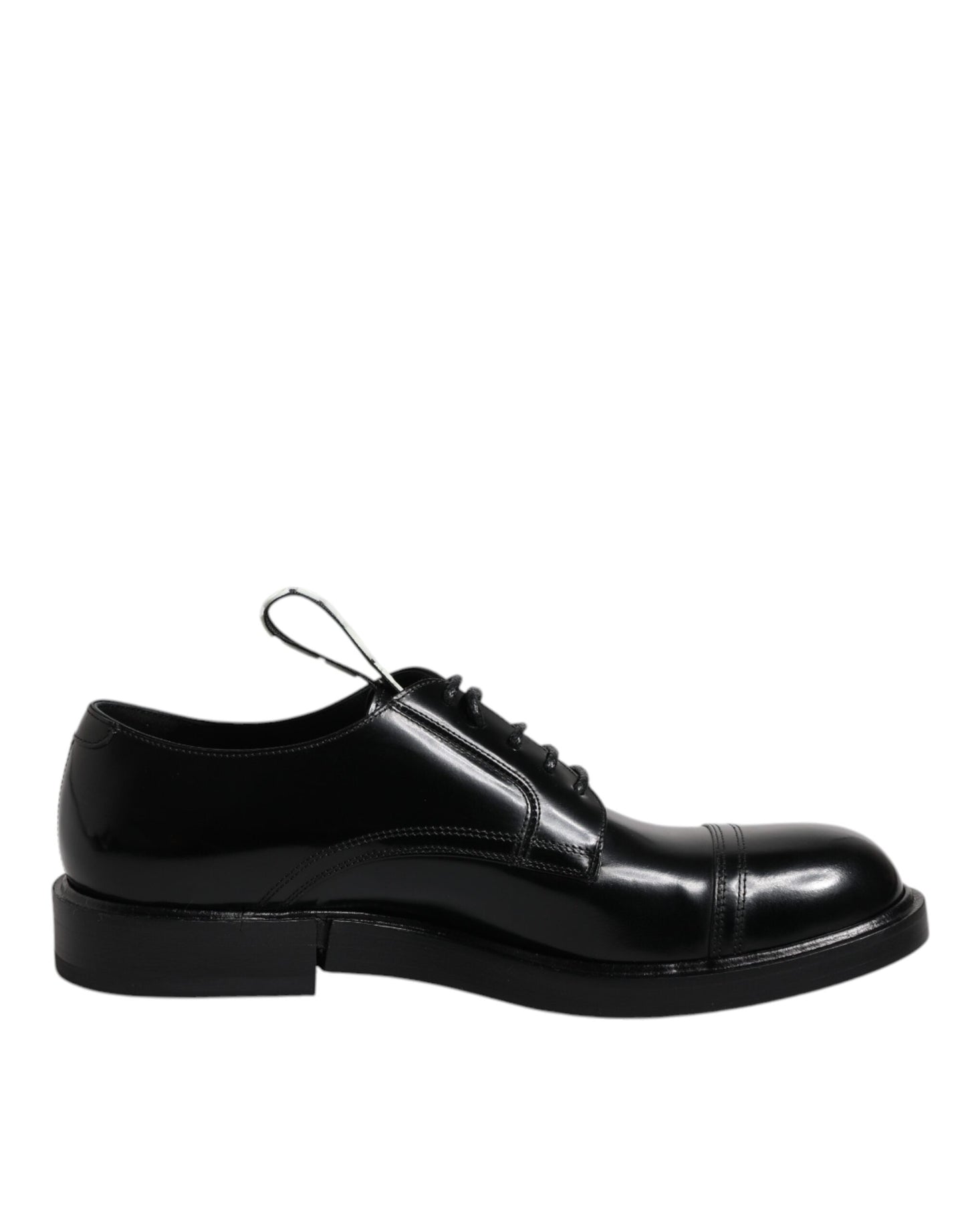Dolce & Gabbana – Derby-Schnürschuhe aus schwarzem Lackleder für formelle Anlässe