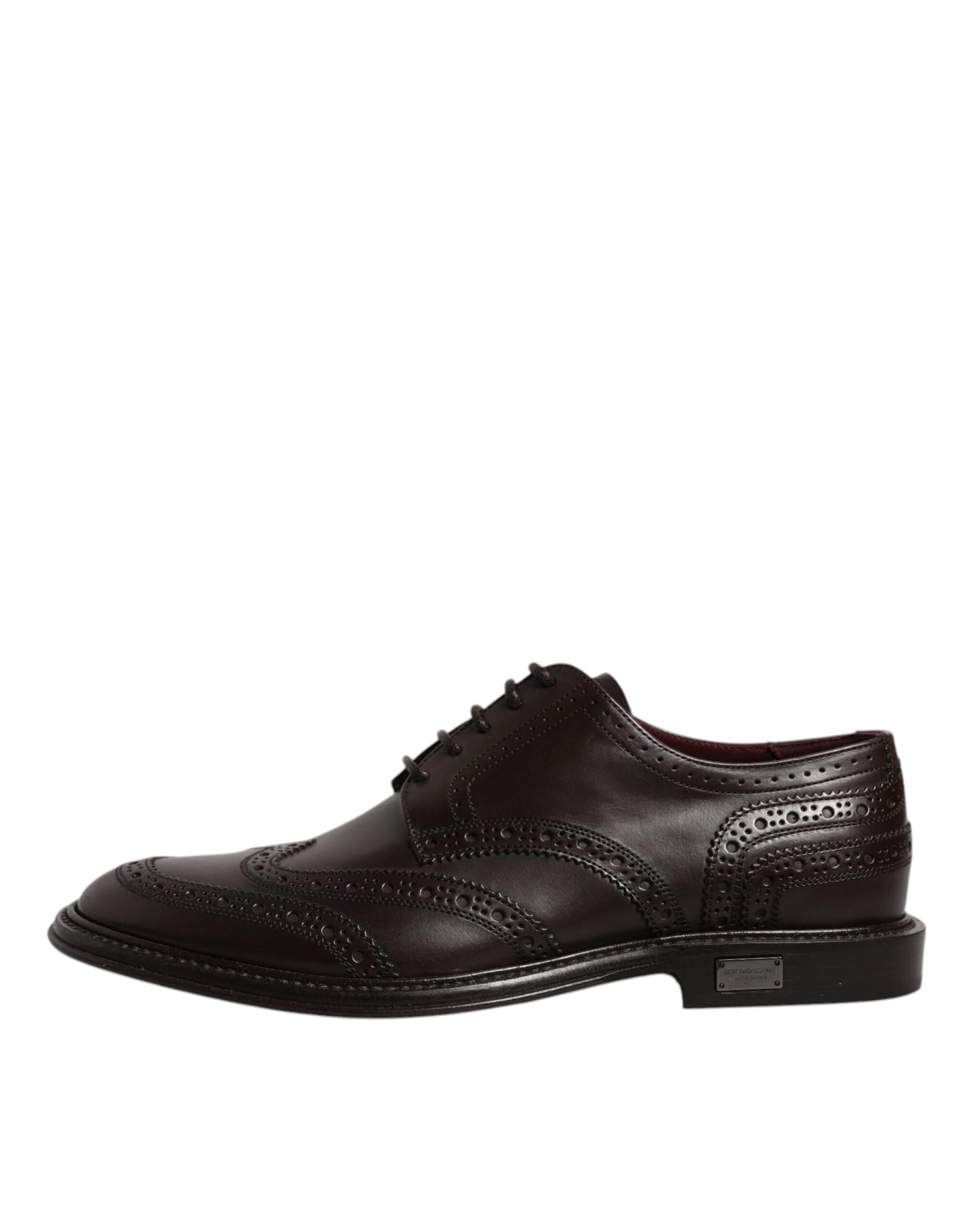 Dolce & Gabbana – Braune Derby-Schuhe aus Leder mit Flügelkappe und Schnürung für formelle Anlässe