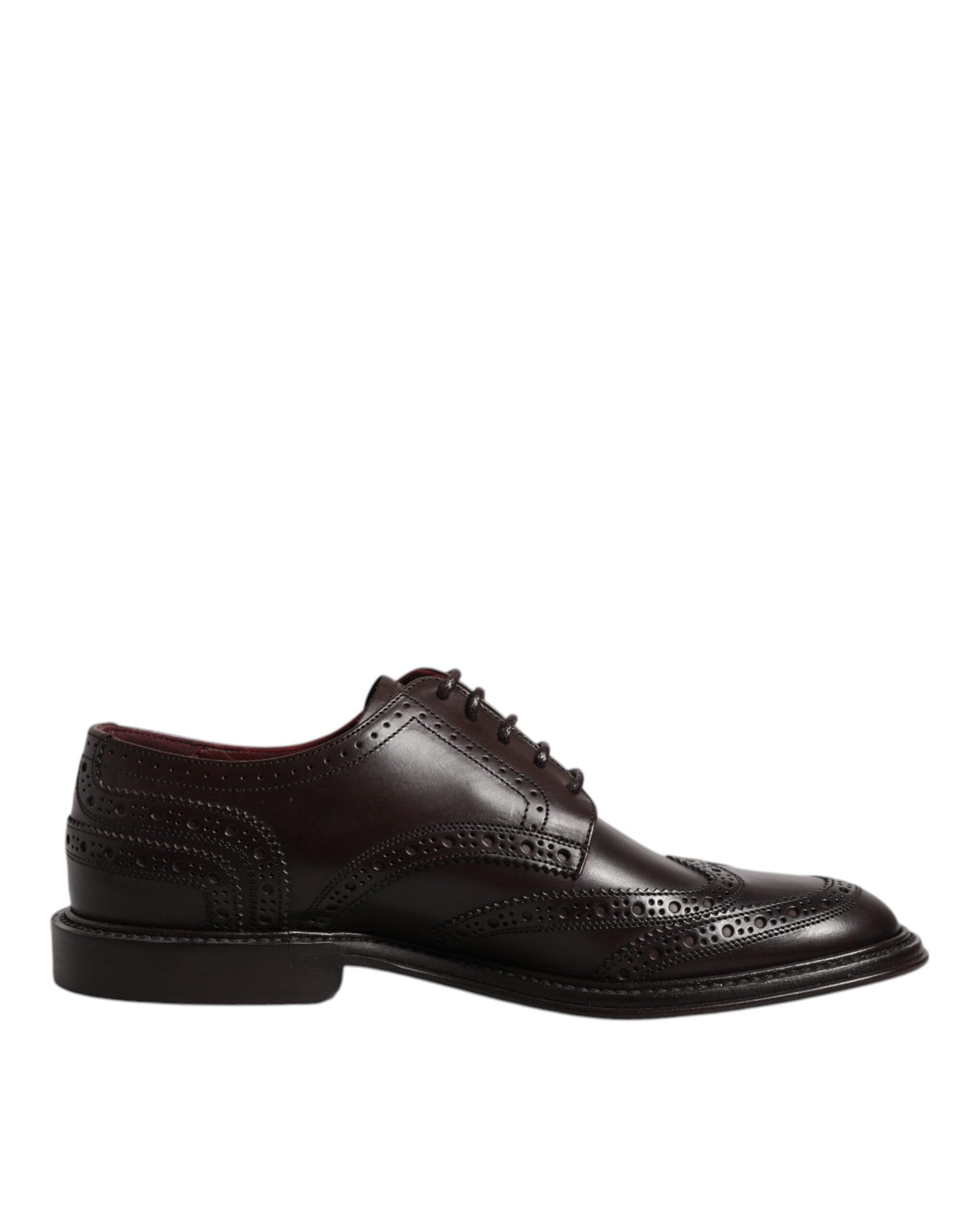 Dolce & Gabbana – Braune Derby-Schuhe aus Leder mit Flügelkappe und Schnürung für formelle Anlässe