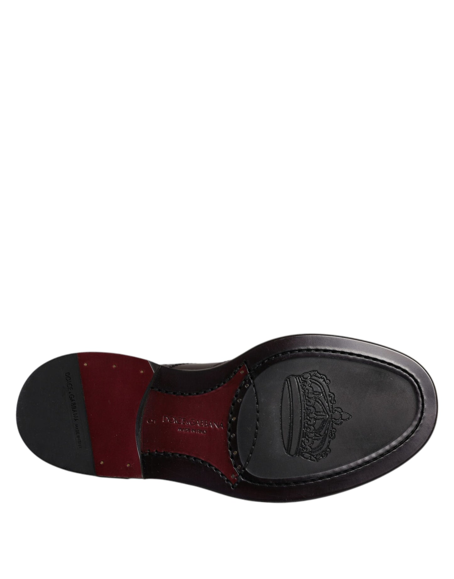 Dolce & Gabbana – Braune Derby-Schuhe aus Leder mit Flügelkappe und Schnürung für formelle Anlässe