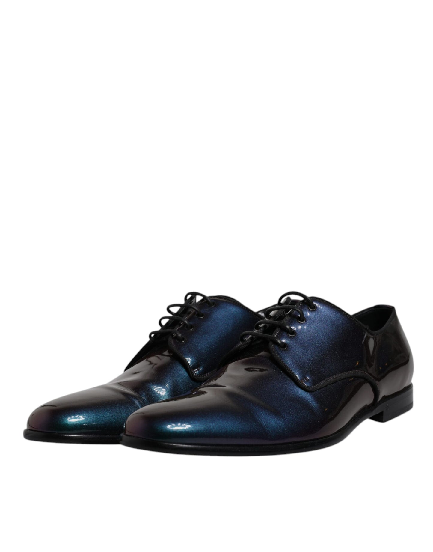 Dolce & Gabbana – Mehrfarbige Derby-Schuhe aus Pfauenlackleder für Herren