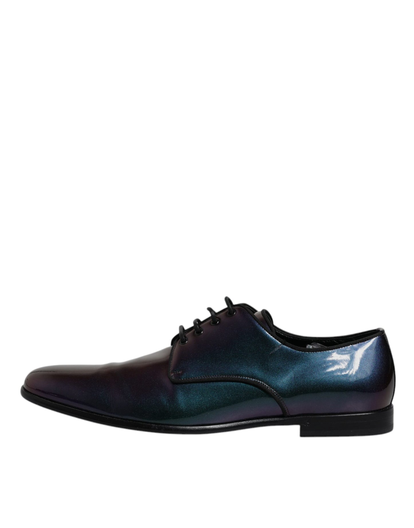 Dolce & Gabbana – Mehrfarbige Derby-Schuhe aus Pfauenlackleder für Herren