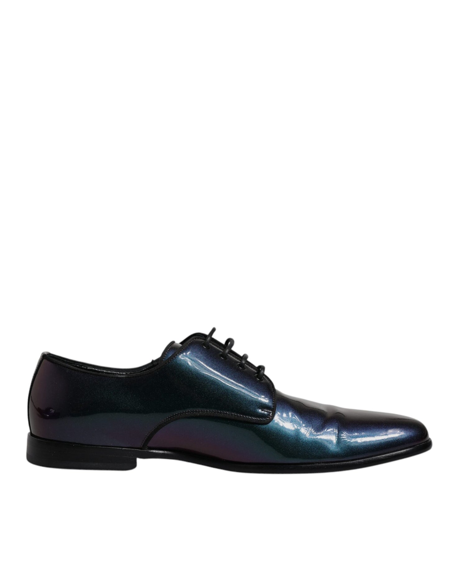 Dolce & Gabbana – Mehrfarbige Derby-Schuhe aus Pfauenlackleder für Herren