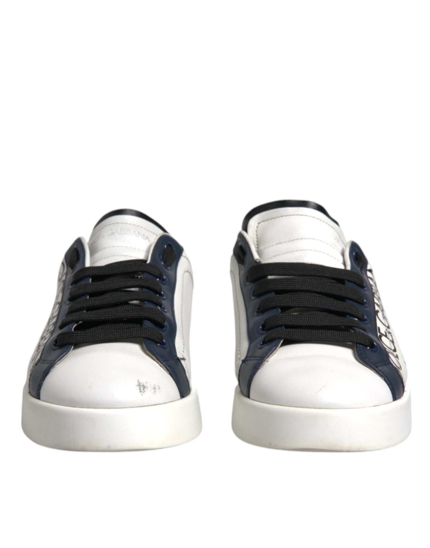 Dolce & Gabbana White Blue Leather Crown Milano Sneakers Shoes (Copy)