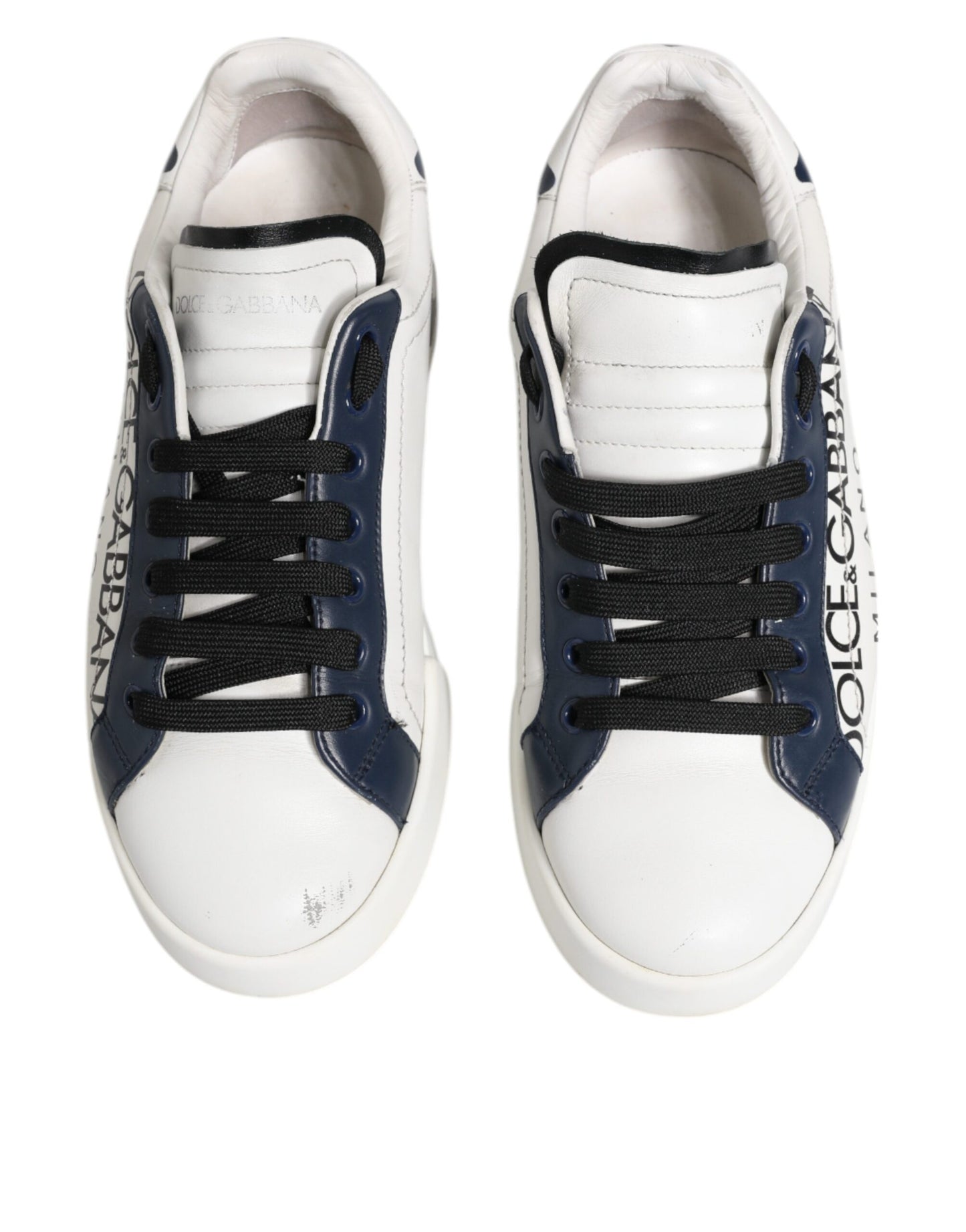 Dolce & Gabbana White Blue Leather Crown Milano Sneakers Shoes (Copy)