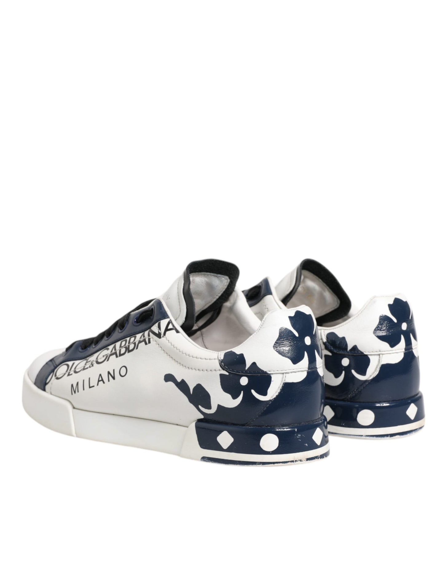 Dolce & Gabbana White Blue Leather Crown Milano Sneakers Shoes (Copy)