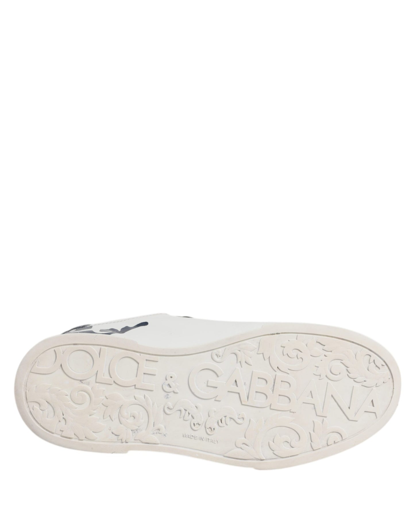 Dolce & Gabbana White Blue Leather Crown Milano Sneakers Shoes (Copy)