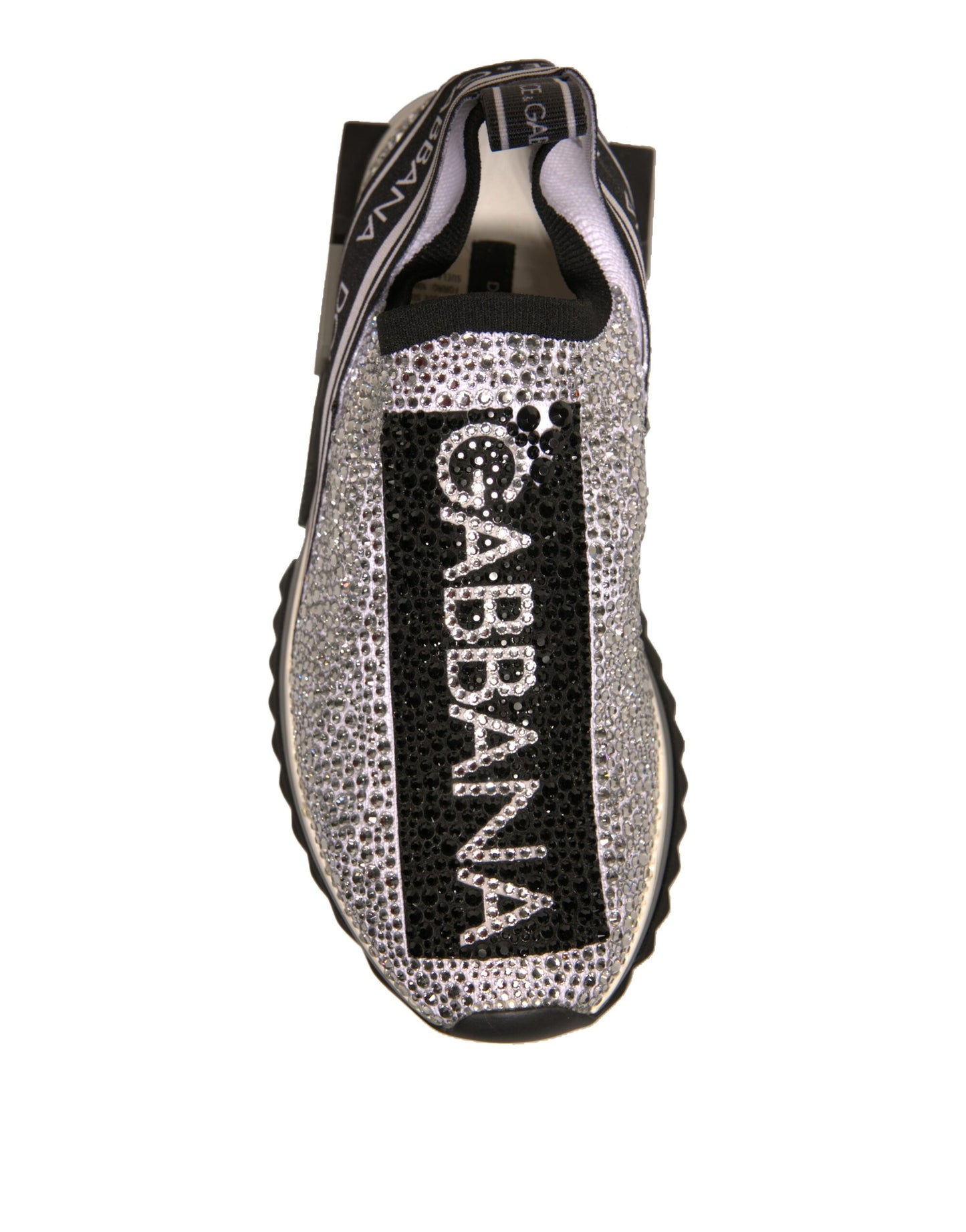 Dolce & Gabbana Silber Strass Sorrento Sneakers Schuhe