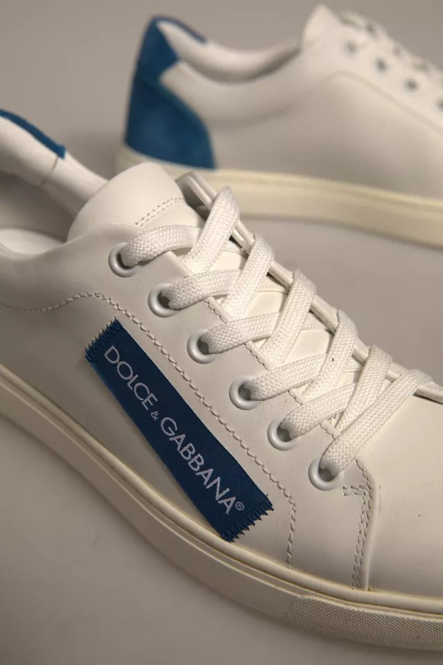 Dolce & Gabbana Weiße Wildleder Low Top Sneakers Schuhe