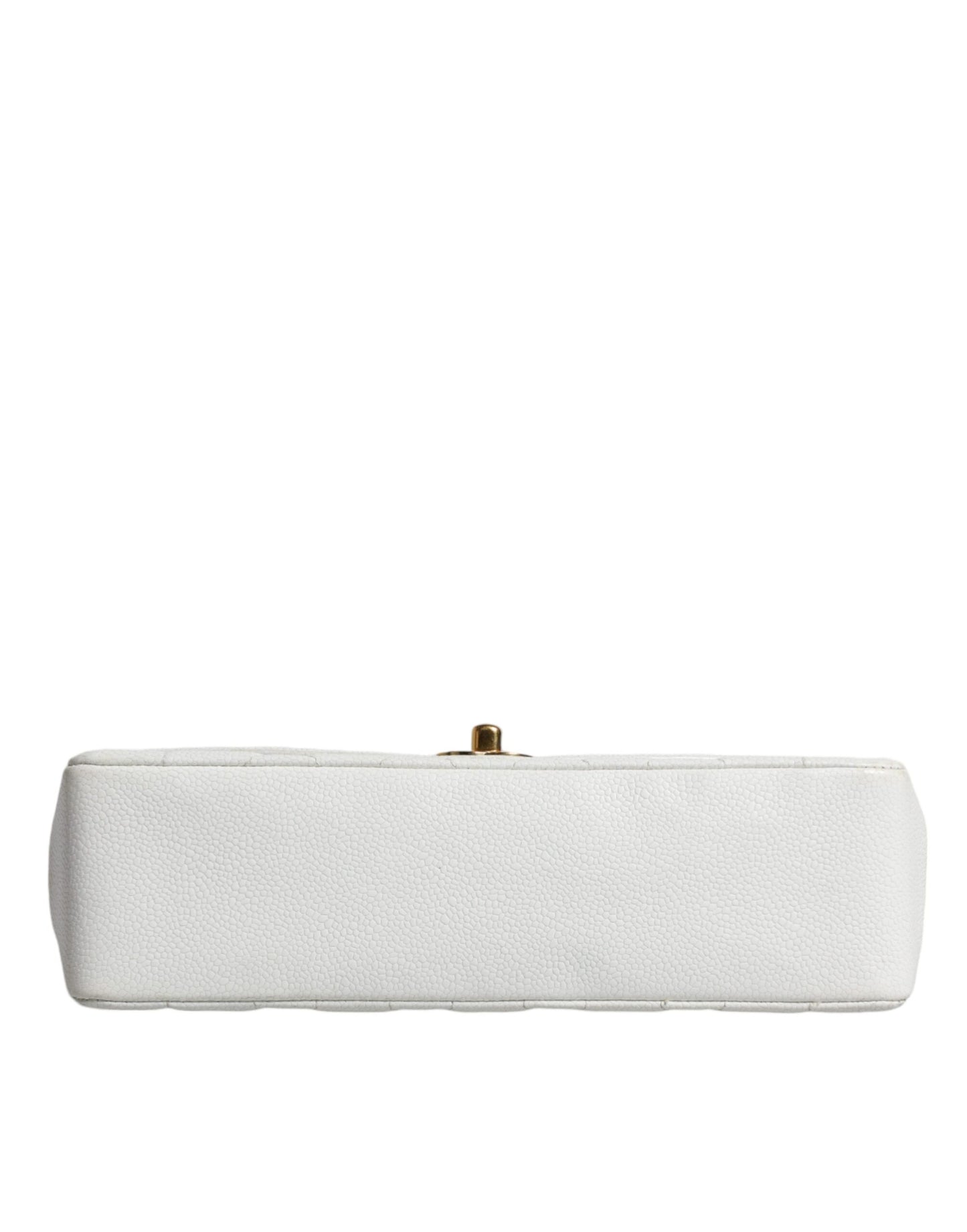 Sac à épaule Chanel White Medium Classic DIANA en cuir, pochette plaquée or