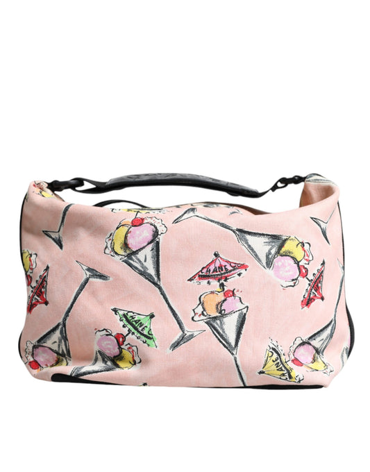 Sac à main imprimé en toile Parfait de la collection Croisière Rose de Chanel