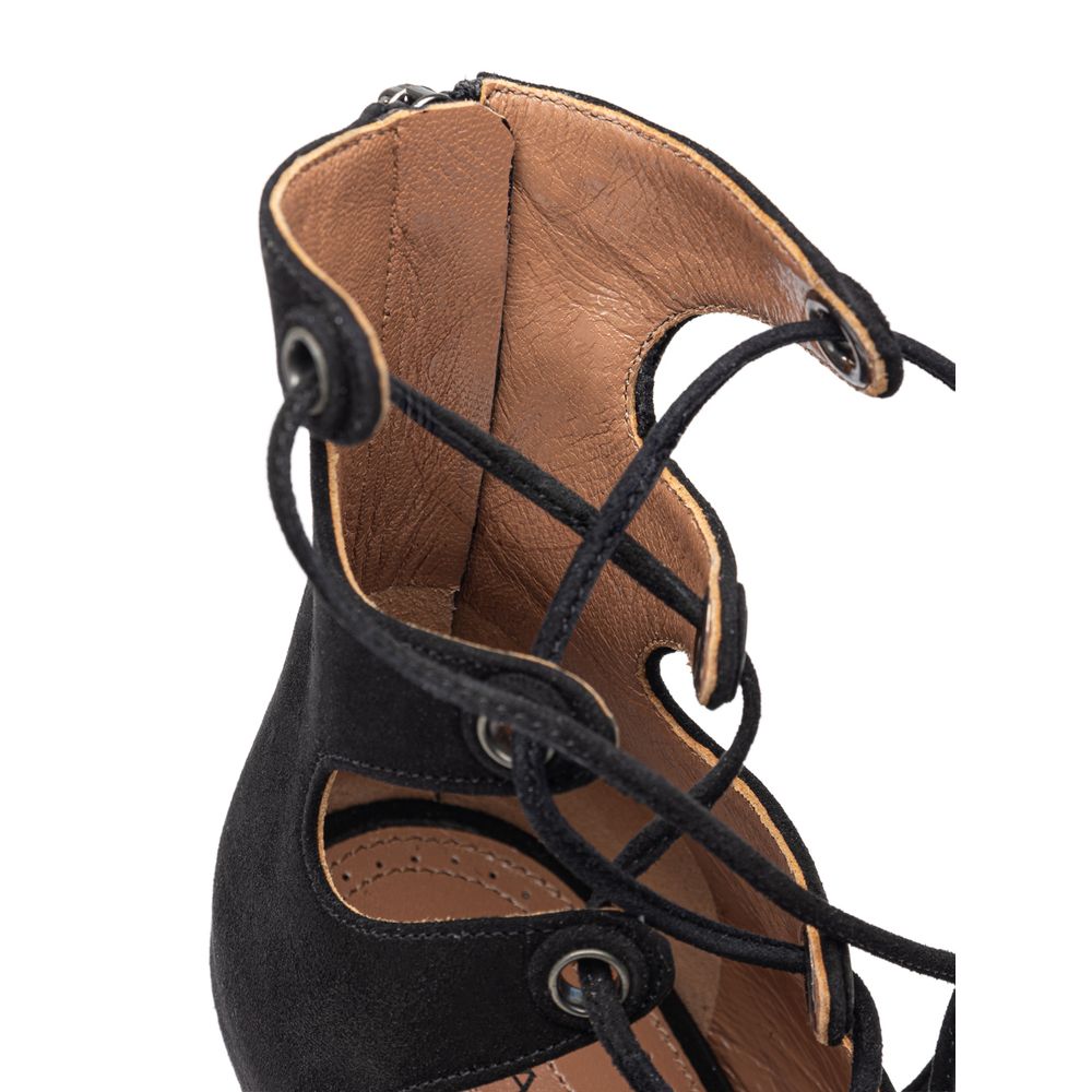 Alaïa – Scamociata-Sandale aus schwarzem Leder