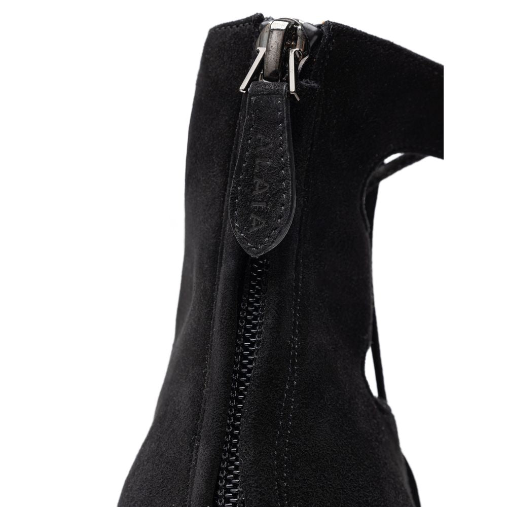Alaïa – Scamociata-Sandale aus schwarzem Leder
