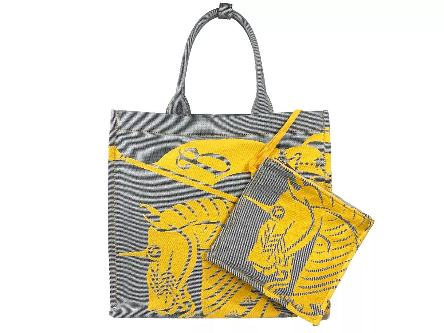 Sac fourre-tout en toile EKD Burberry avec pochette à pièces Tournesol Gris