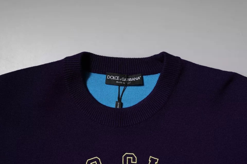Dolce & Gabbana Blaues 1984 Milano Sweatshirt mit Rundhalsausschnitt