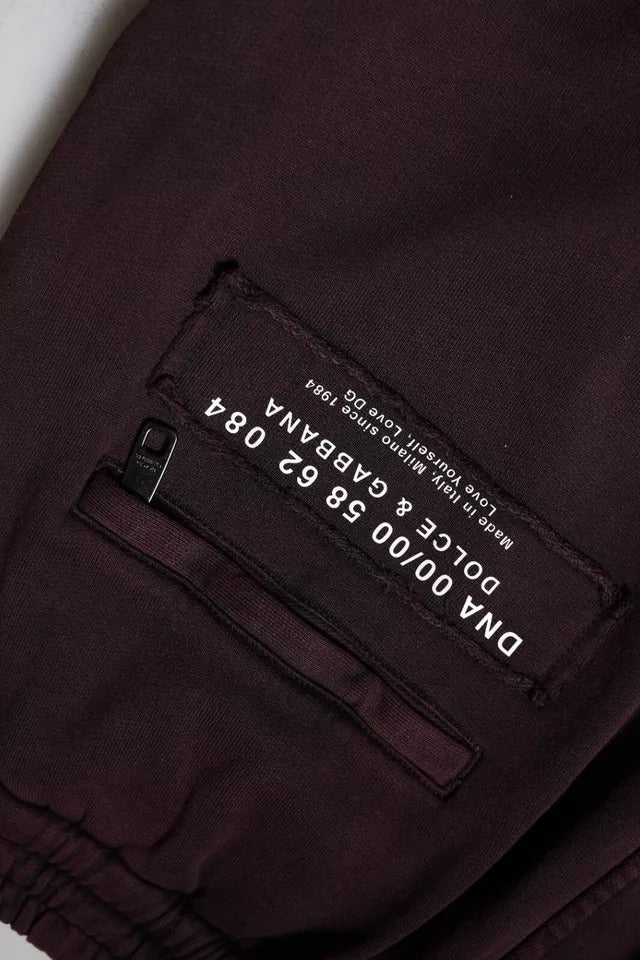 Dolce & Gabbana Dunkelviolette Cargo-Jogginghose aus Baumwolle