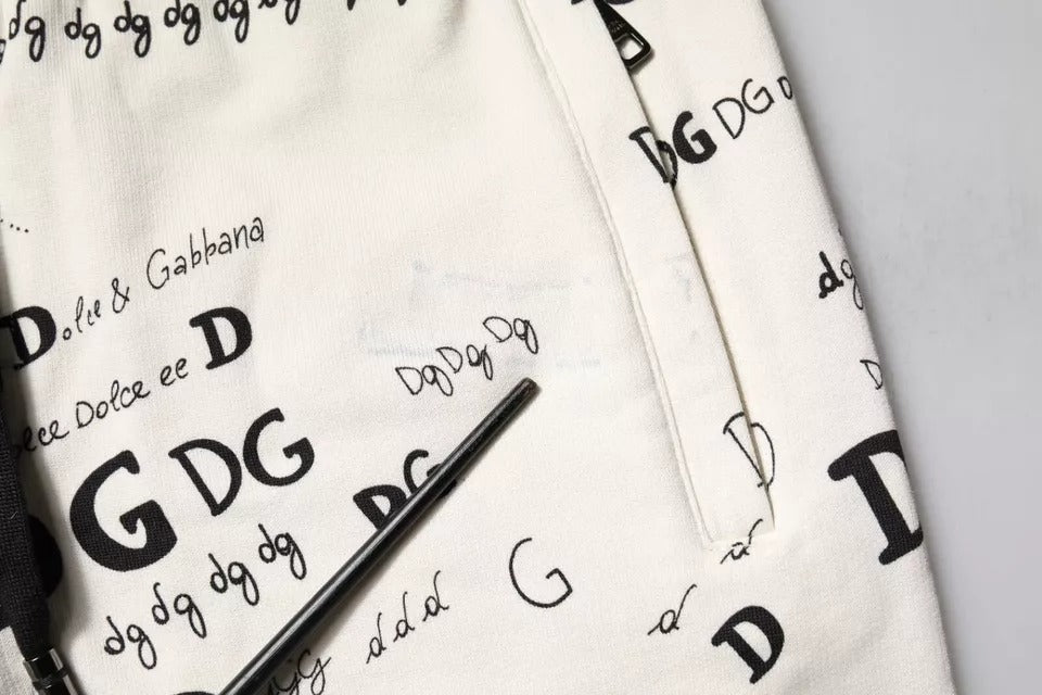 Dolce & Gabbana – Weiße Jogginghose aus bedruckter Baumwolle