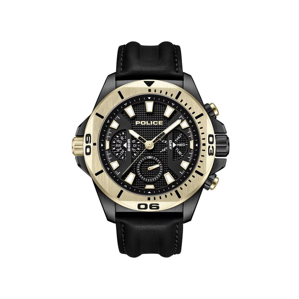Police Black Leather Leather Watch