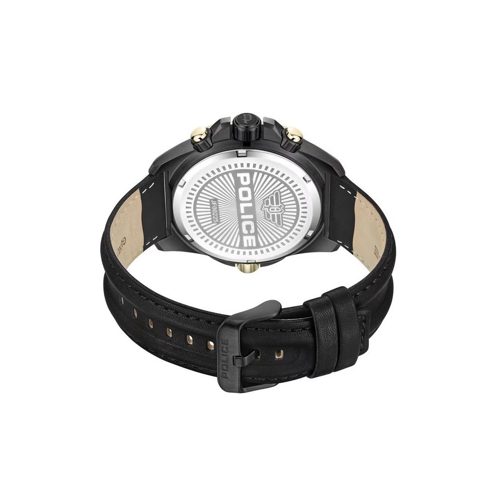 Police Black Leather Leather Watch