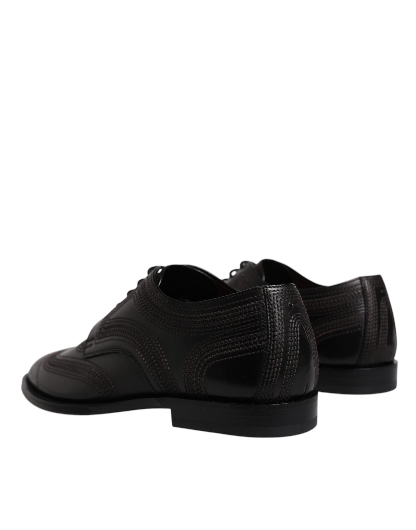 Dolce & Gabbana – Klassische Derby-Schuhe aus schwarzem, besticktem Leder