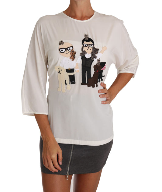 Camiseta tipo blusa de seda blanca #dgfamily