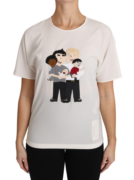 Camiseta elástica de seda blanca #dgfamily