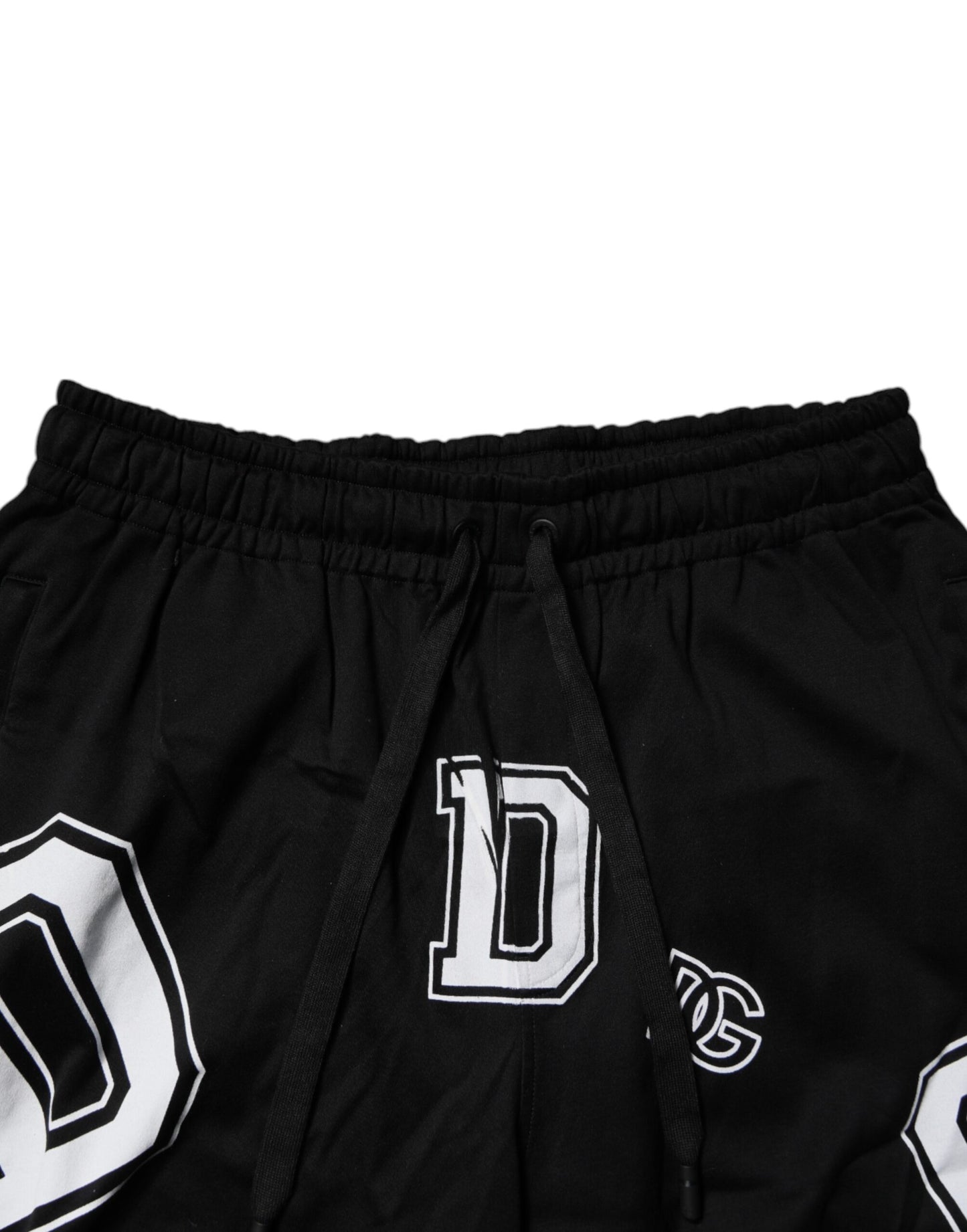 Dolce & Gabbana Black Logo Cotton Bermuda Sweatshorts Shorts
