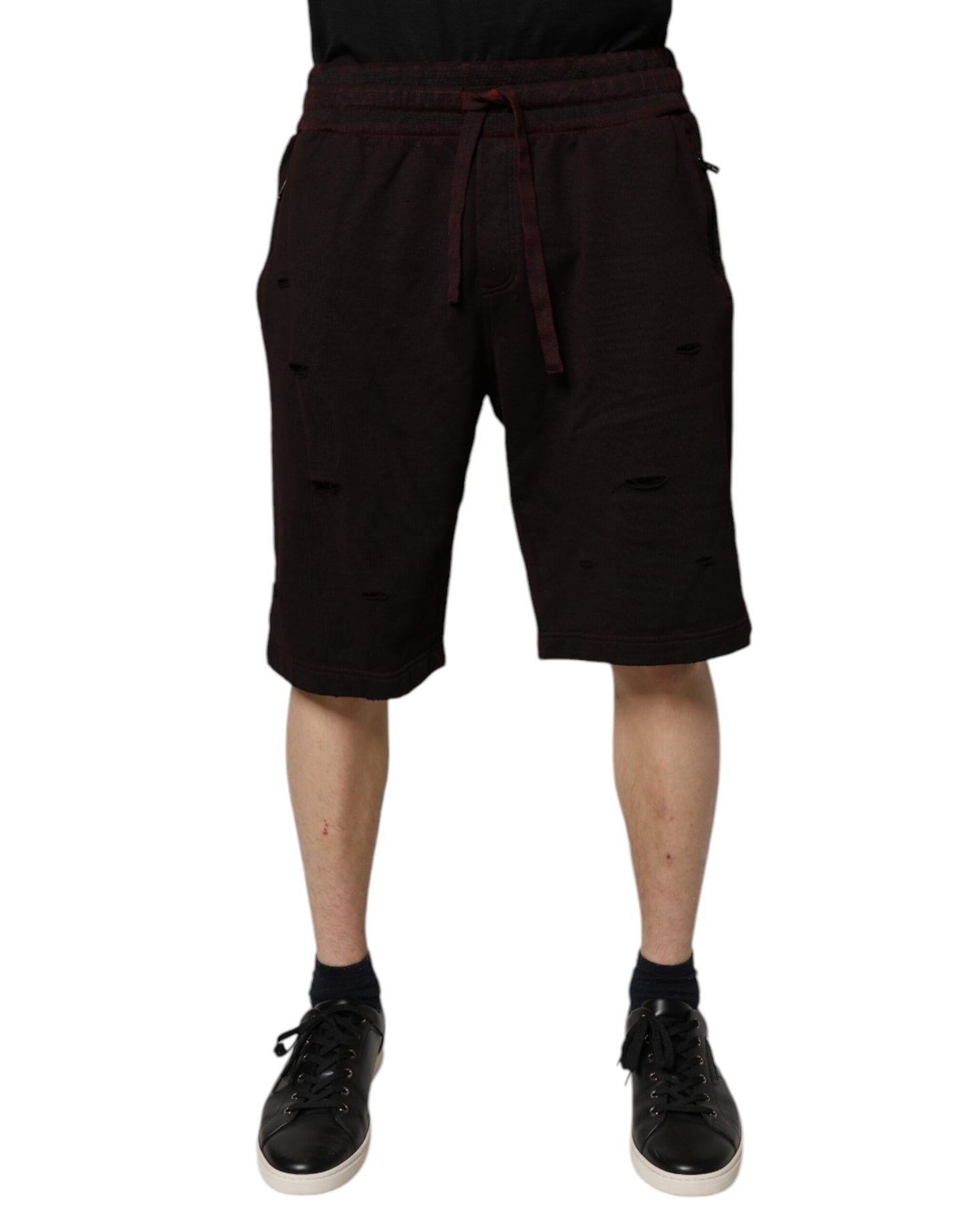 Dolce & Gabbana Bordeaux Cotton Bermuda Sweatshorts Shorts