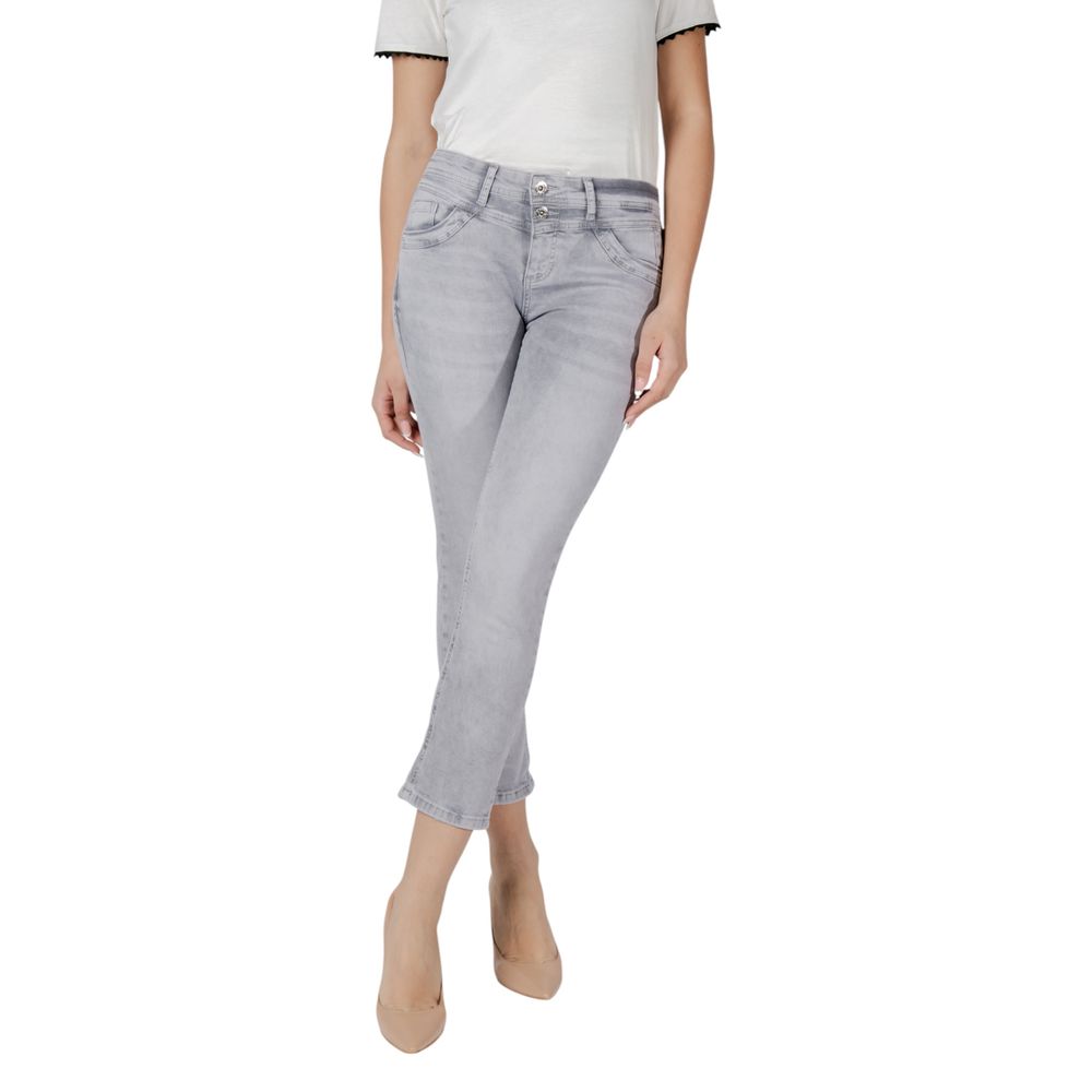 Street One Gray Cotton Slim Fit Jean