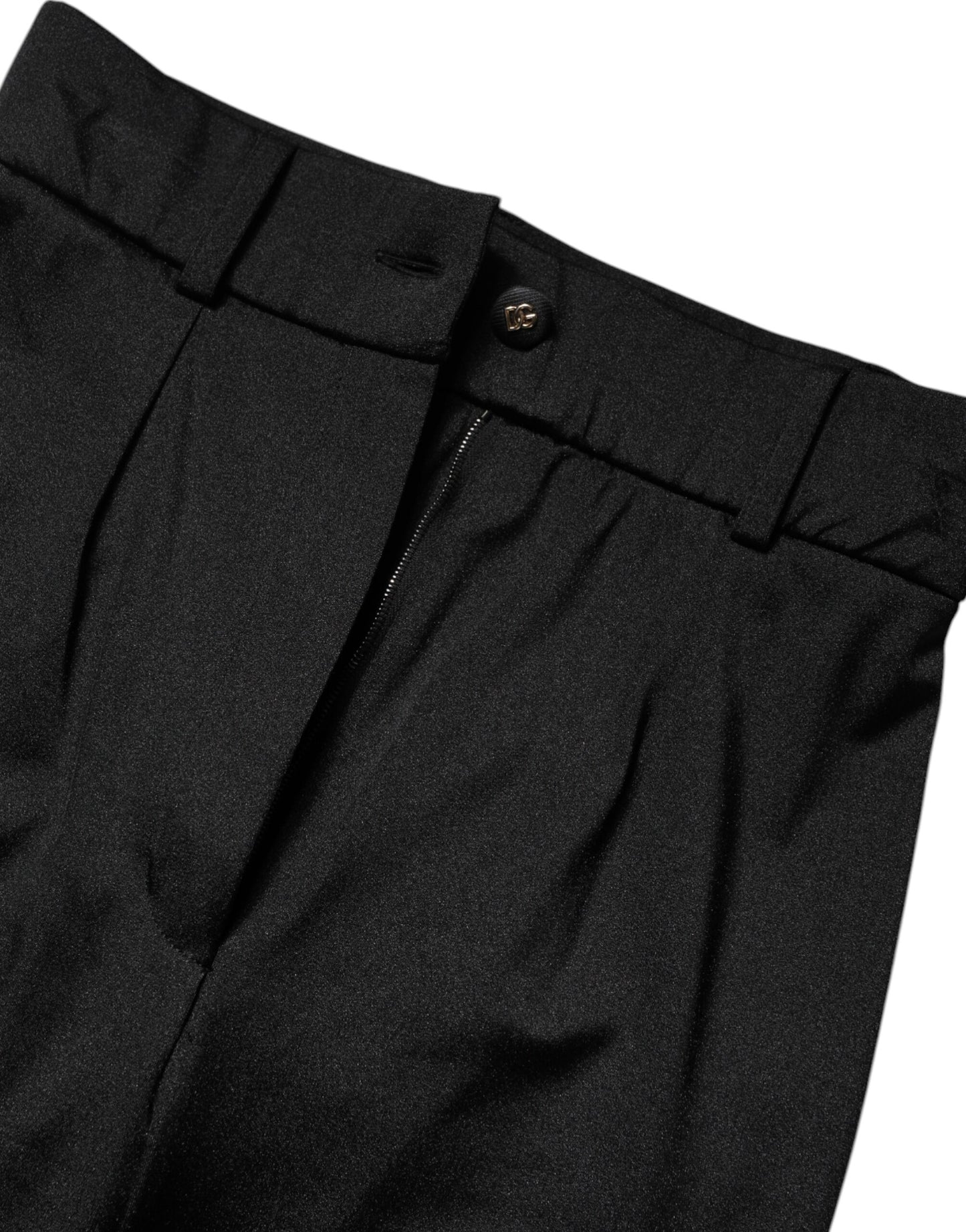 Dolce & Gabbana Black Nylon High Waist Slim Fit Pants