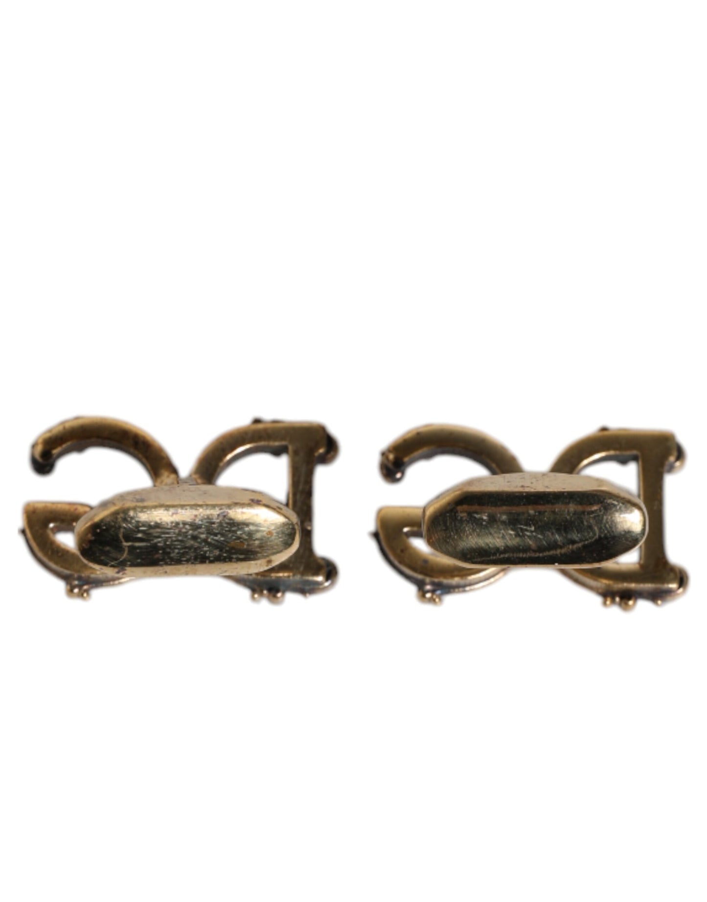 Dolce & Gabbana Gold Tone 925 Sterling Silver DG Logo Accessory Cufflink