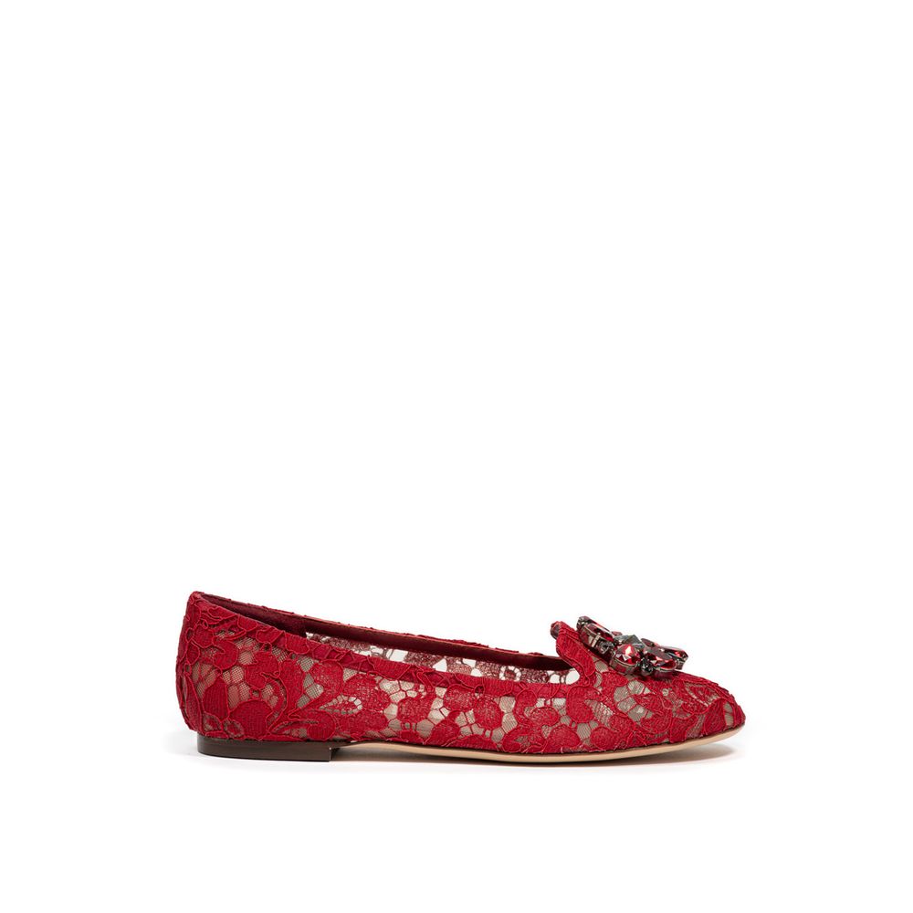 Dolce & Gabbana - Flache Schuhe aus roter Viskose