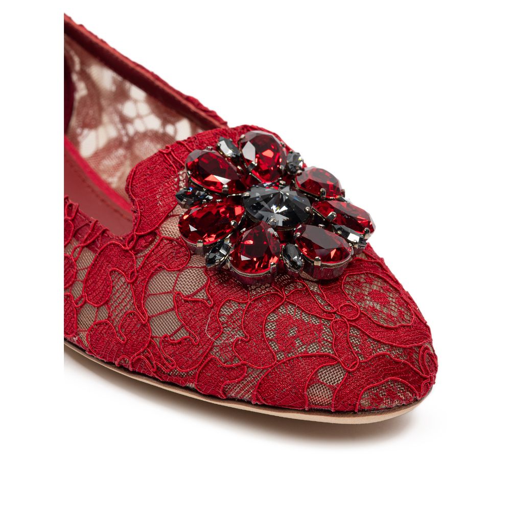 Dolce & Gabbana - Flache Schuhe aus roter Viskose